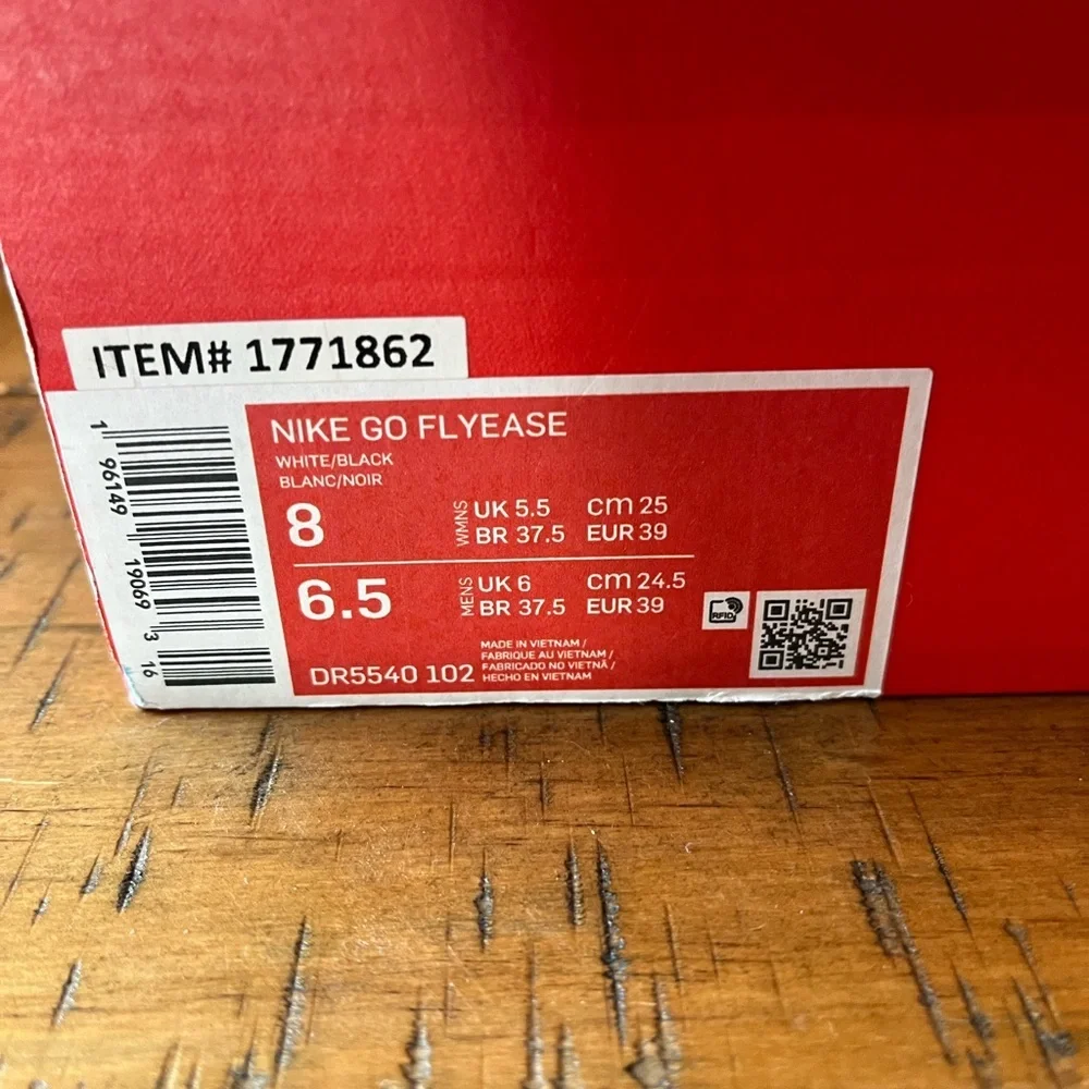 NWT NIKE Go FlyEase Easy‎ On/Off Shoes White/Black
